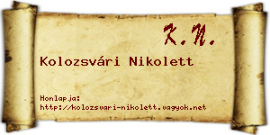Kolozsvári Nikolett névjegykártya